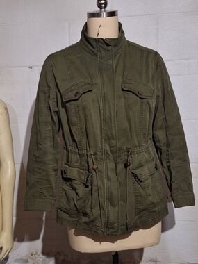Ava & Viv Olive Green Drawstring Utility Jacket